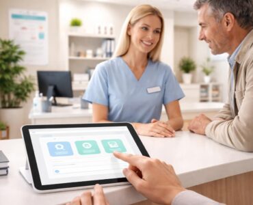 optimisez l'accueil de votre cabinet médical grâce à une tablette tactile pour une gestion rapide et efficace des patients.